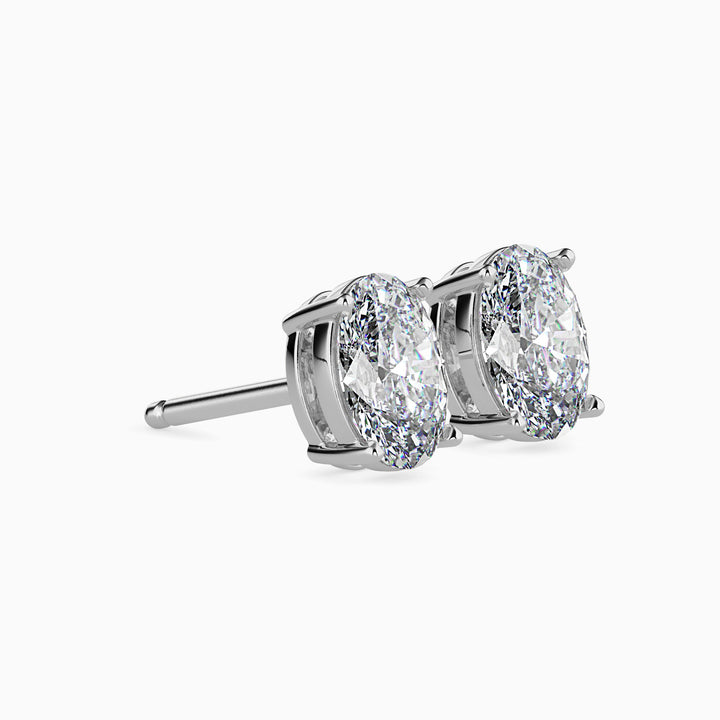 Beatrice Solitaire Oval Earrings