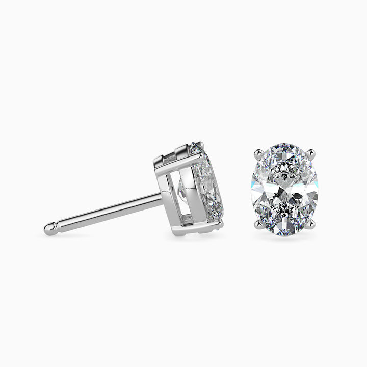 Beatrice Solitaire Oval Earrings