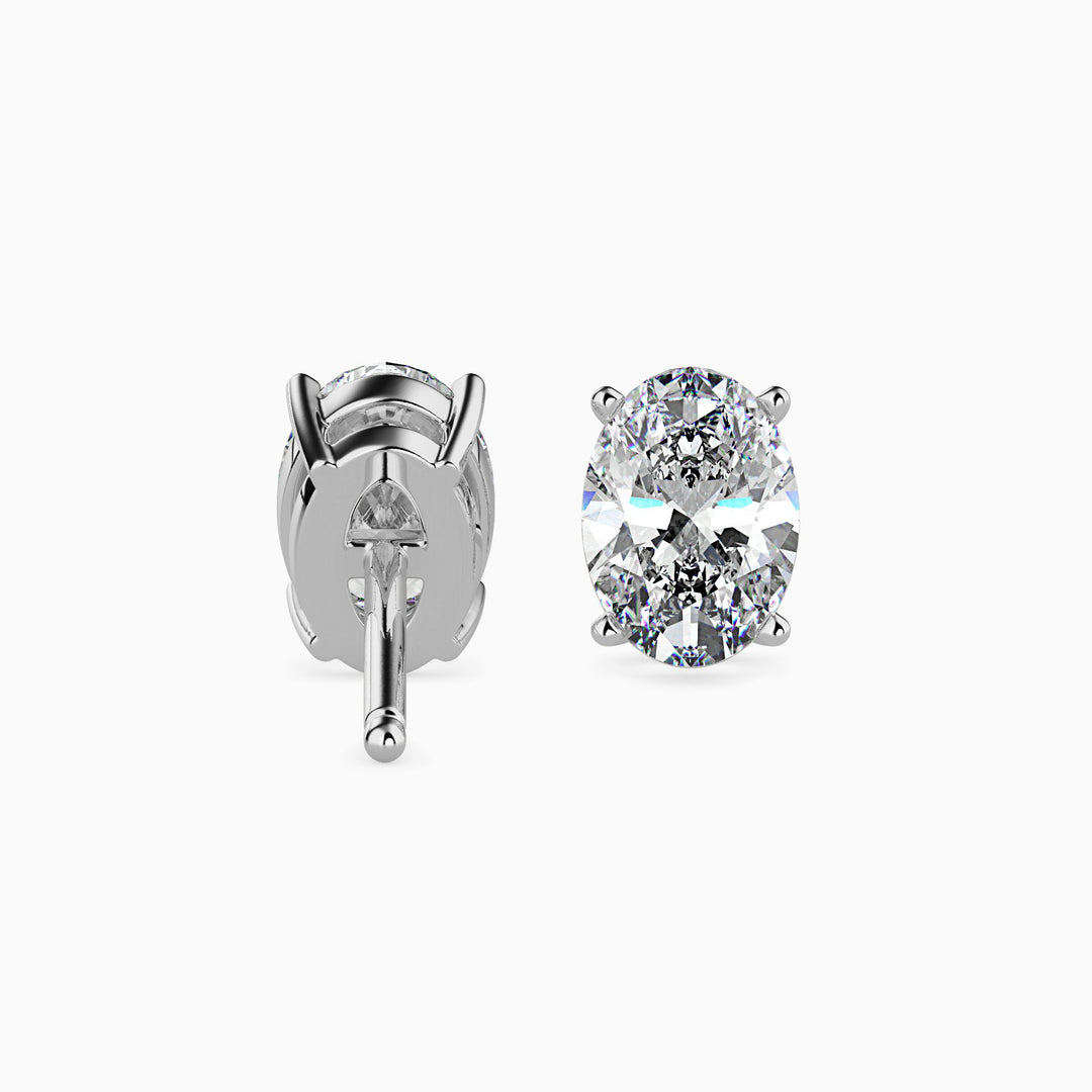 Beatrice Solitaire Oval Earrings