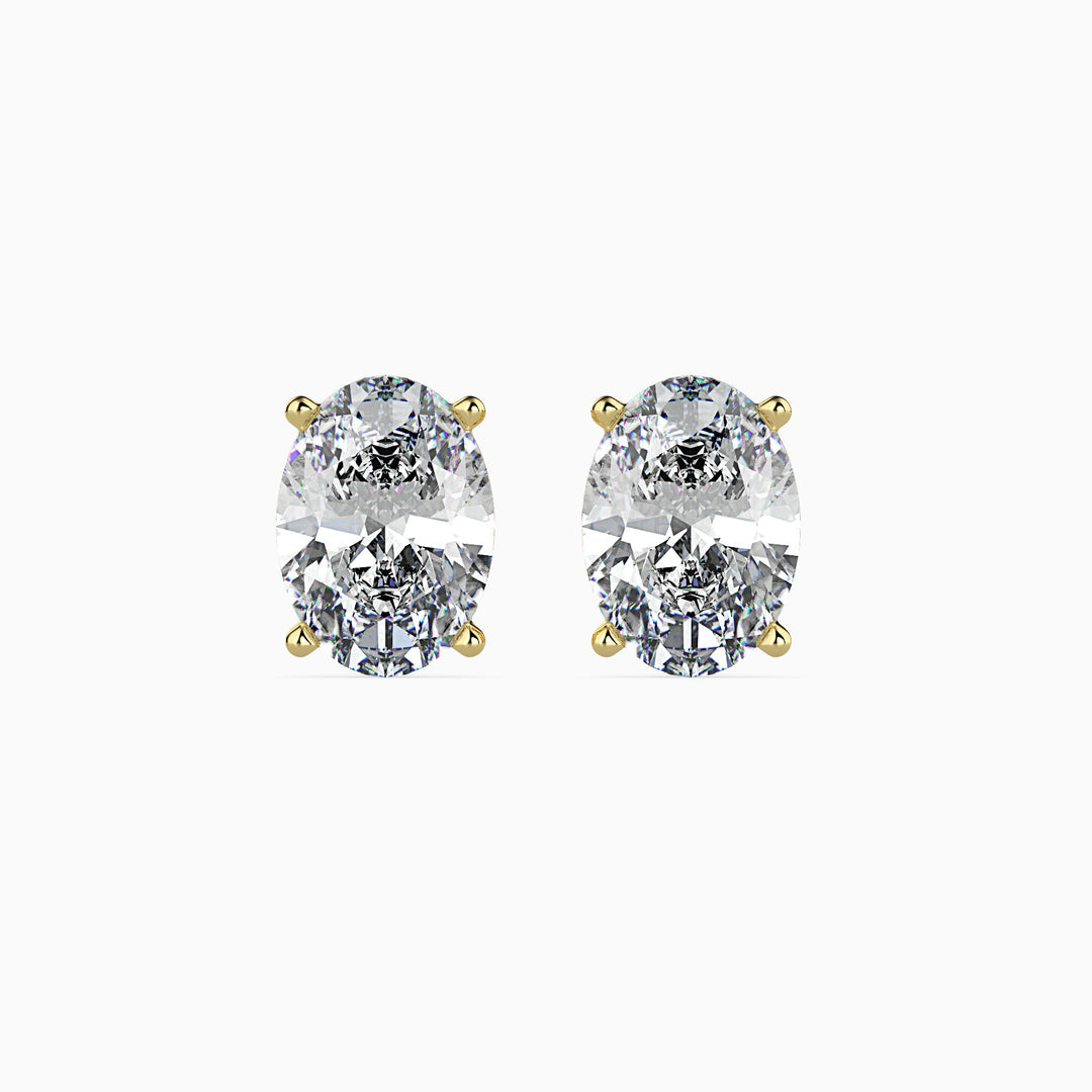 Beatrice Solitaire Oval Earrings