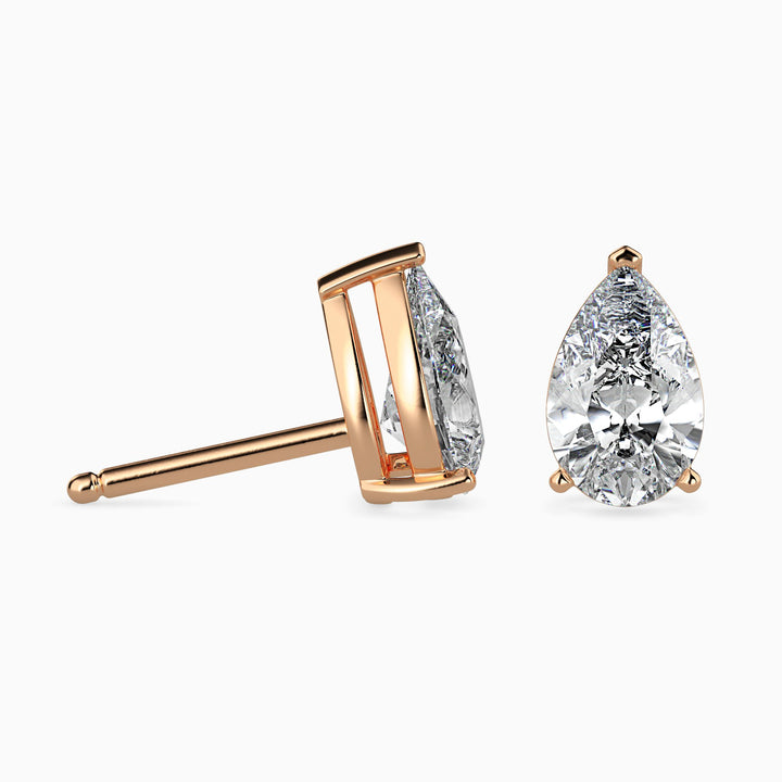 Megan Solitaire Pear Earrings