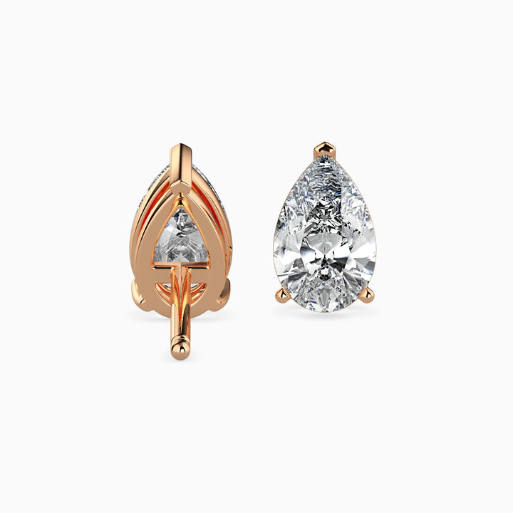 Megan Solitaire Pear Earrings