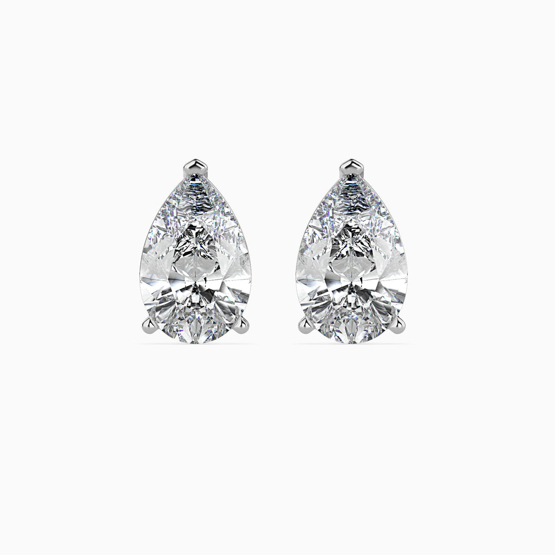 Megan Solitaire Pear Earrings