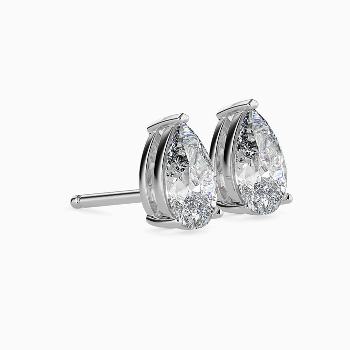 Megan Solitaire Pear Earrings