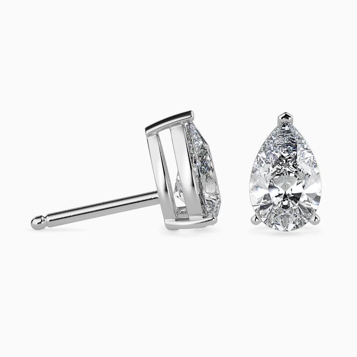 Megan Solitaire Pear Earrings