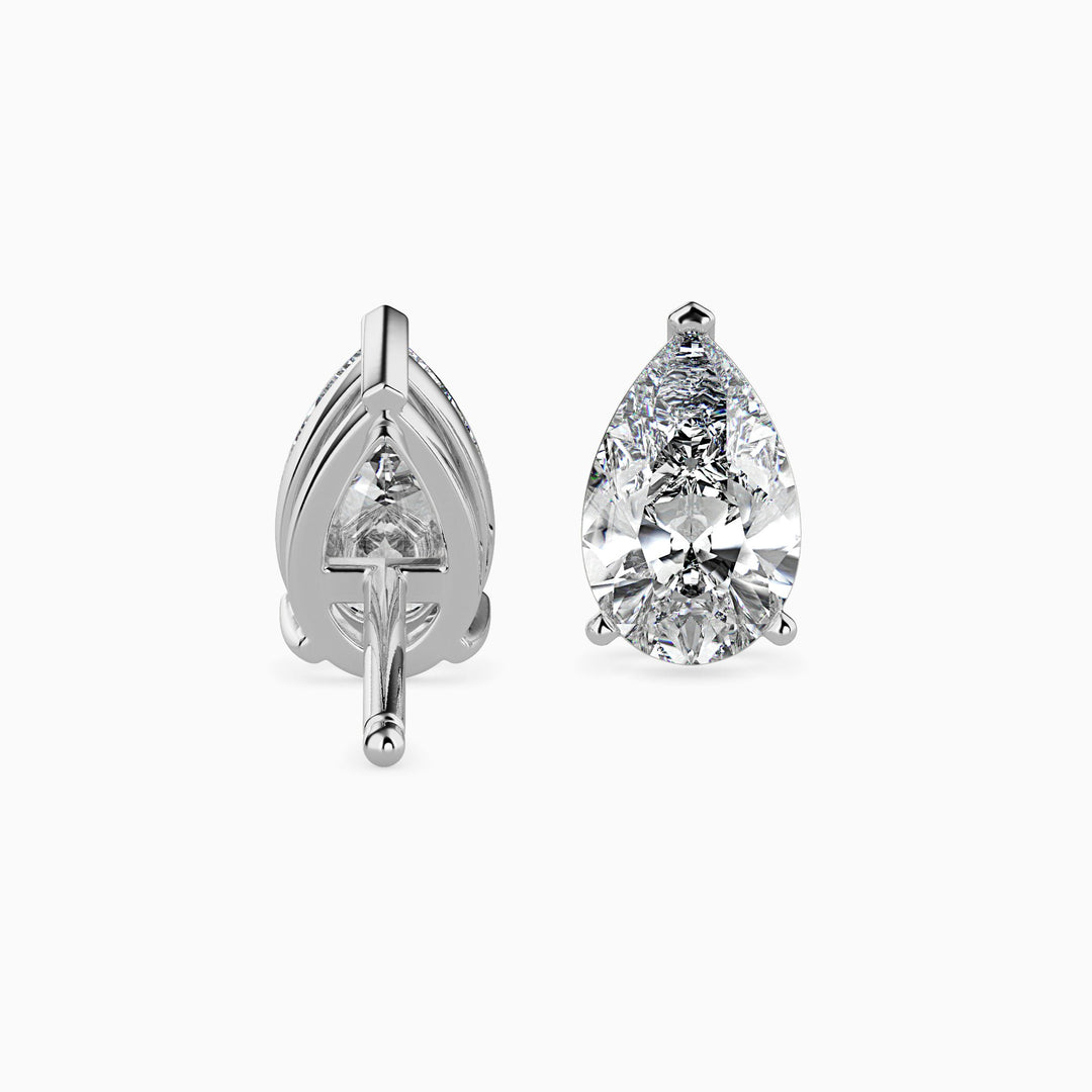 Megan Solitaire Pear Earrings