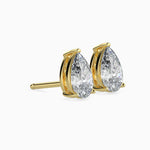 Megan Solitaire Pear Earrings-Dileti