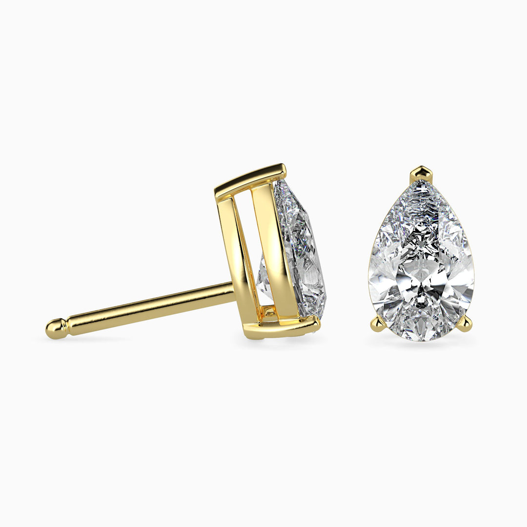 Megan Solitaire Pear Earrings