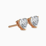 Viola Solitaire Heart Earrings-Dileti