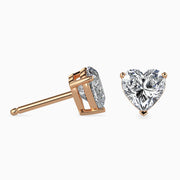 Viola Solitaire Heart Earrings-Dileti