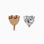 Viola Solitaire Heart Earrings-Dileti