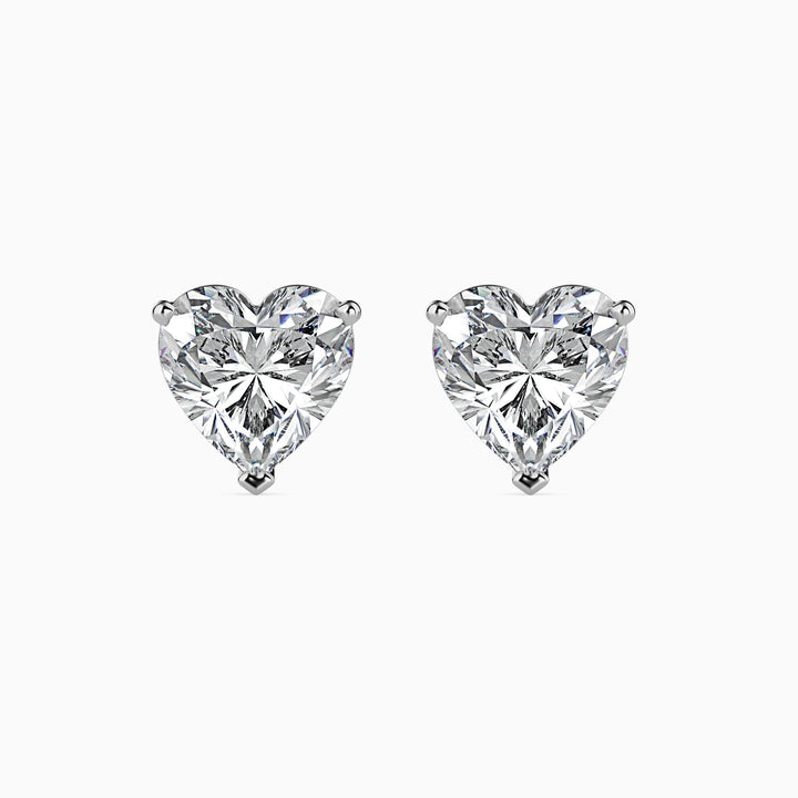 Viola Solitaire Heart Earrings