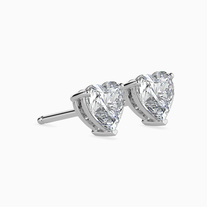 Viola Solitaire Heart Earrings