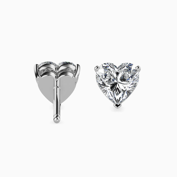 Viola Solitaire Heart Earrings