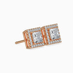 Salzburg Solitaire Halo Princess Earrings-Dileti