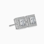 Salzburg Solitaire Halo Princess Earrings-Dileti