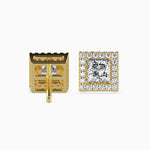 Salzburg Solitaire Halo Princess Earrings-Dileti