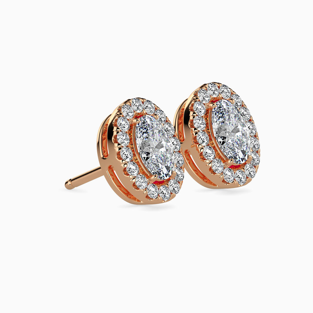 Courchevel Solitaire Halo Cushion Earrings