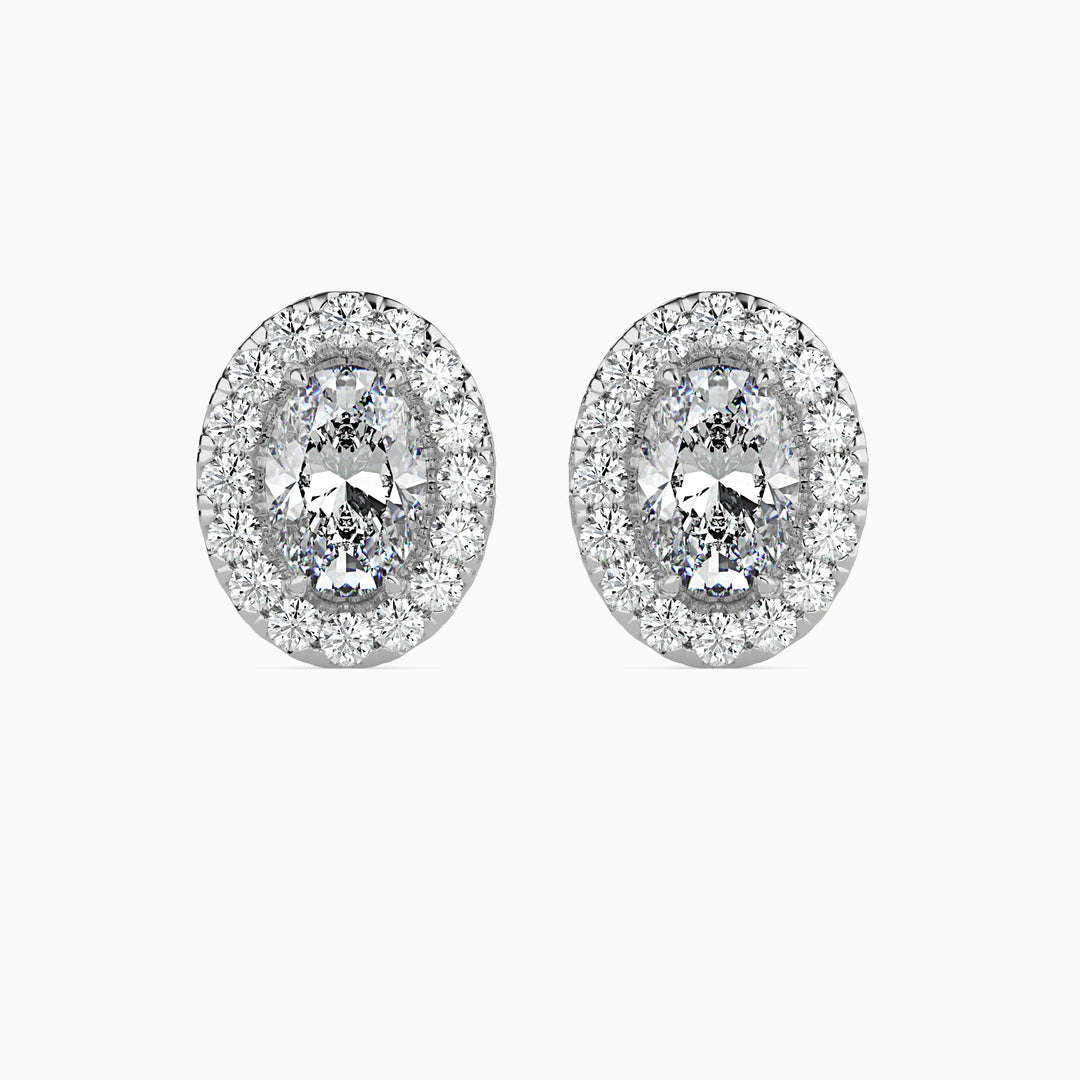 Courchevel Solitaire Halo Cushion Earrings