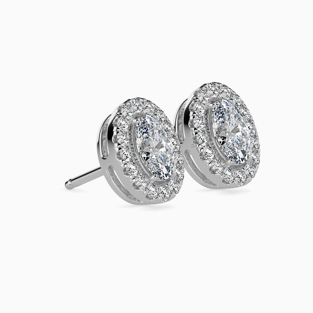 Courchevel Solitaire Halo Cushion Earrings