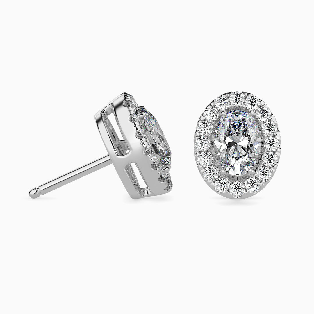 Courchevel Solitaire Halo Cushion Earrings