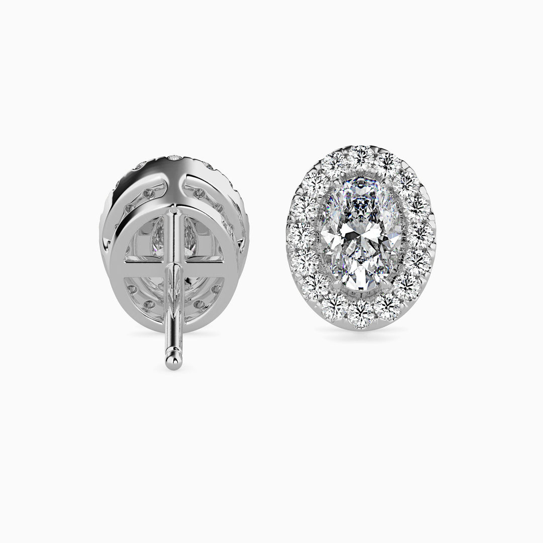 Courchevel Solitaire Halo Cushion Earrings