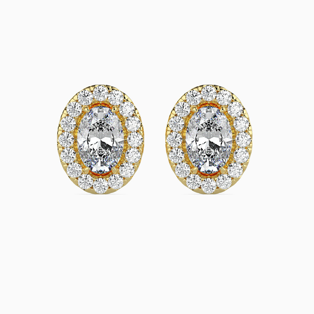 Courchevel Solitaire Halo Cushion Earrings