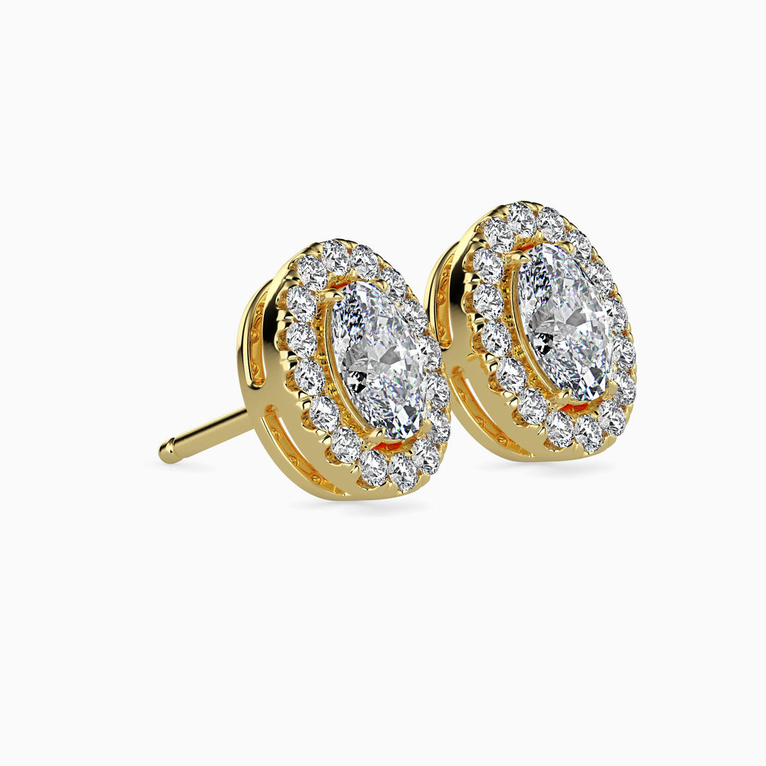 Courchevel Solitaire Halo Cushion Earrings