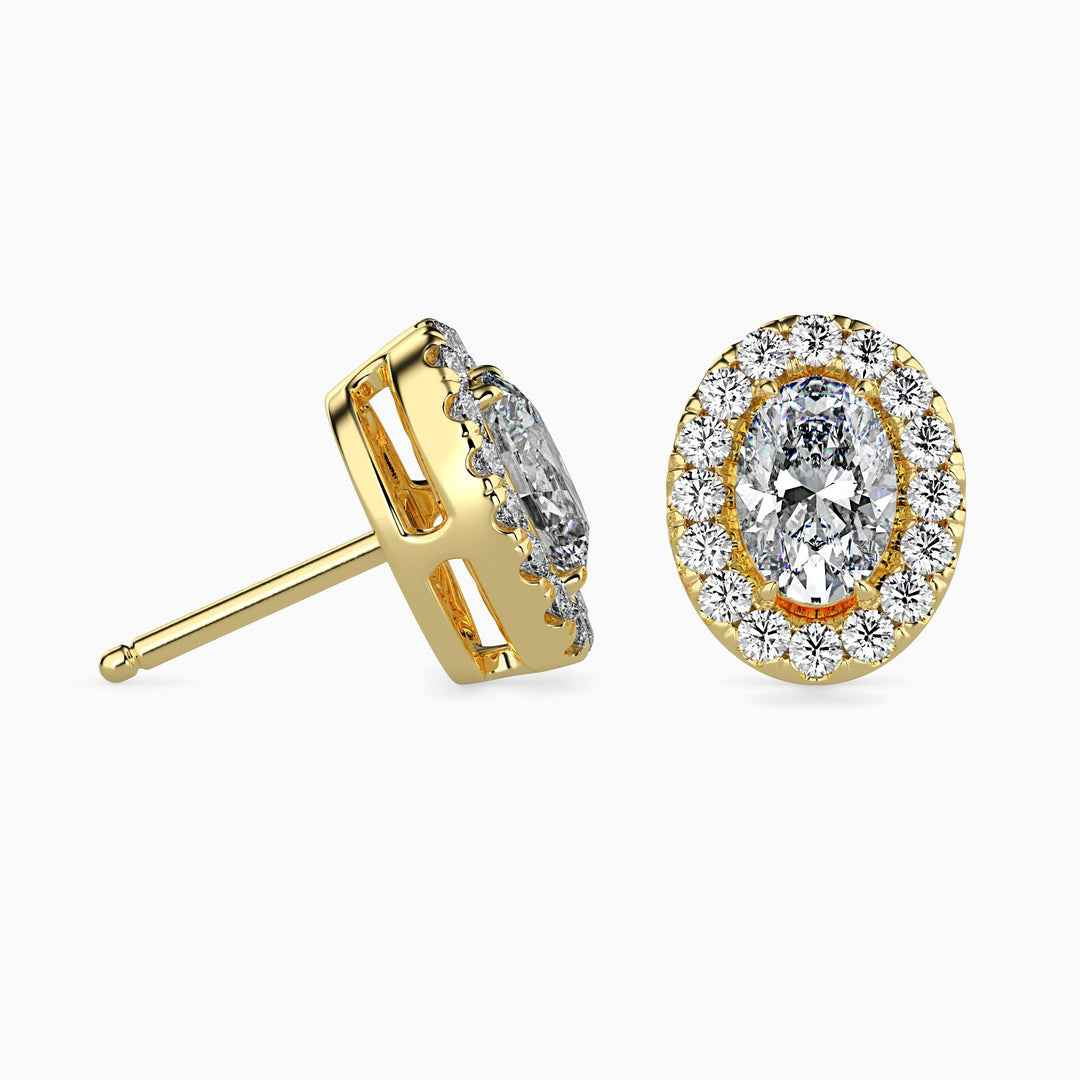 Courchevel Solitaire Halo Cushion Earrings