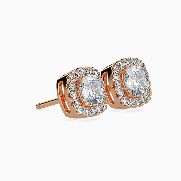 Mallorca Solitaire Halo Oval Earrings