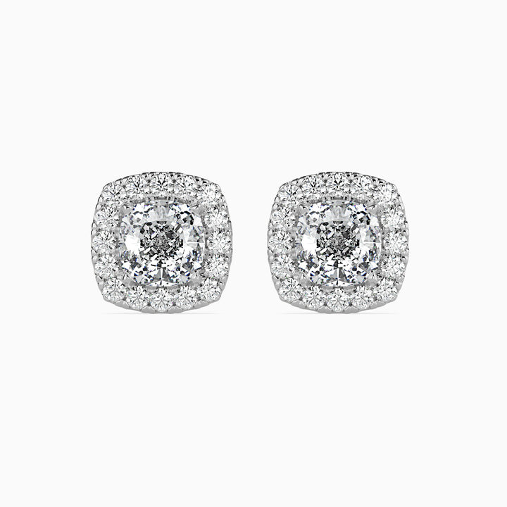 Mallorca Solitaire Halo Oval Earrings