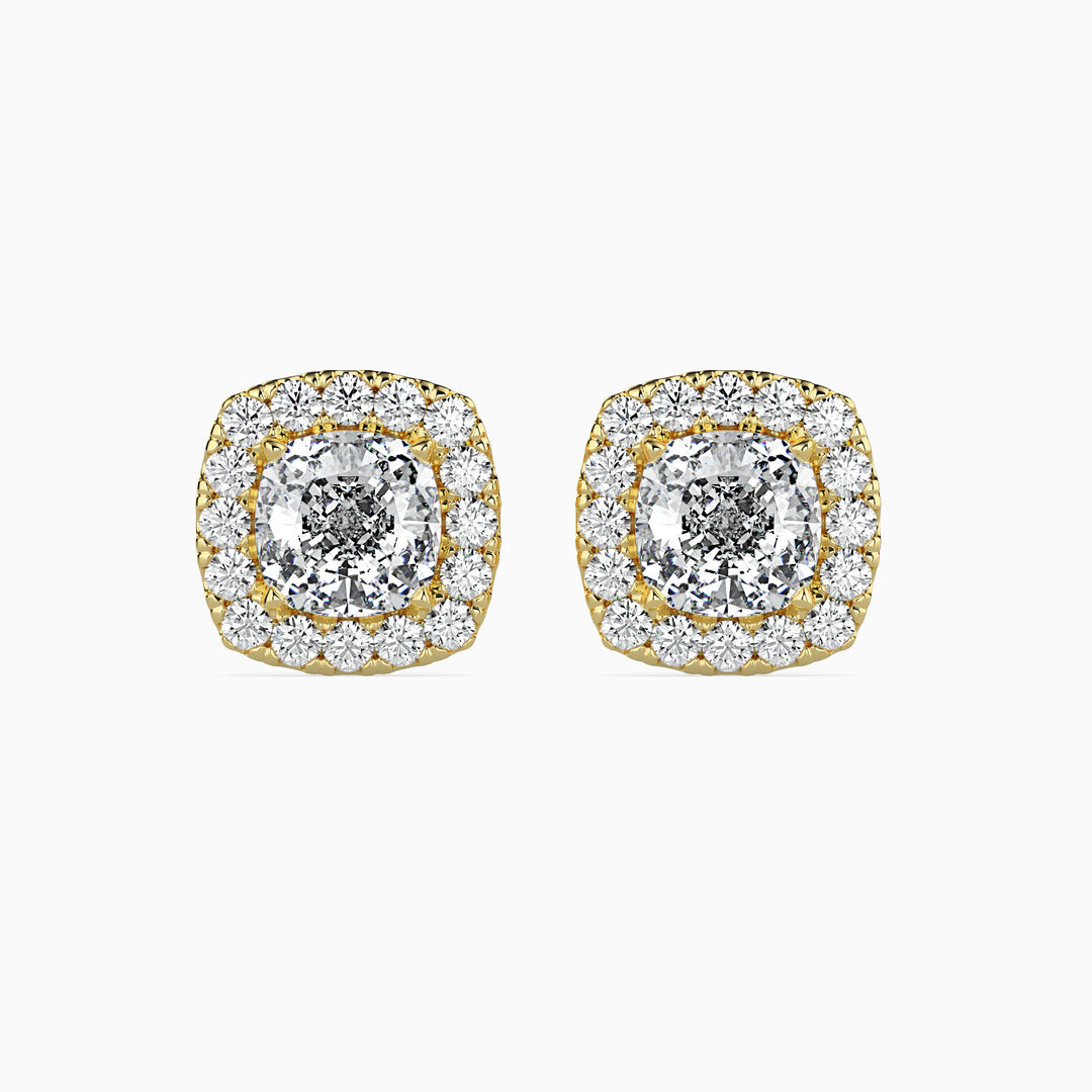 Mallorca Solitaire Halo Oval Earrings