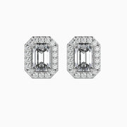 St-Barth Solitaire Halo Emerald Earrings-Dileti