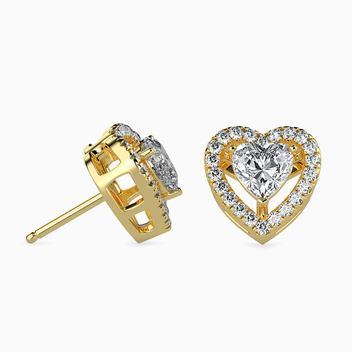 St-Tropez Solitaire Halo Asscher Earrings