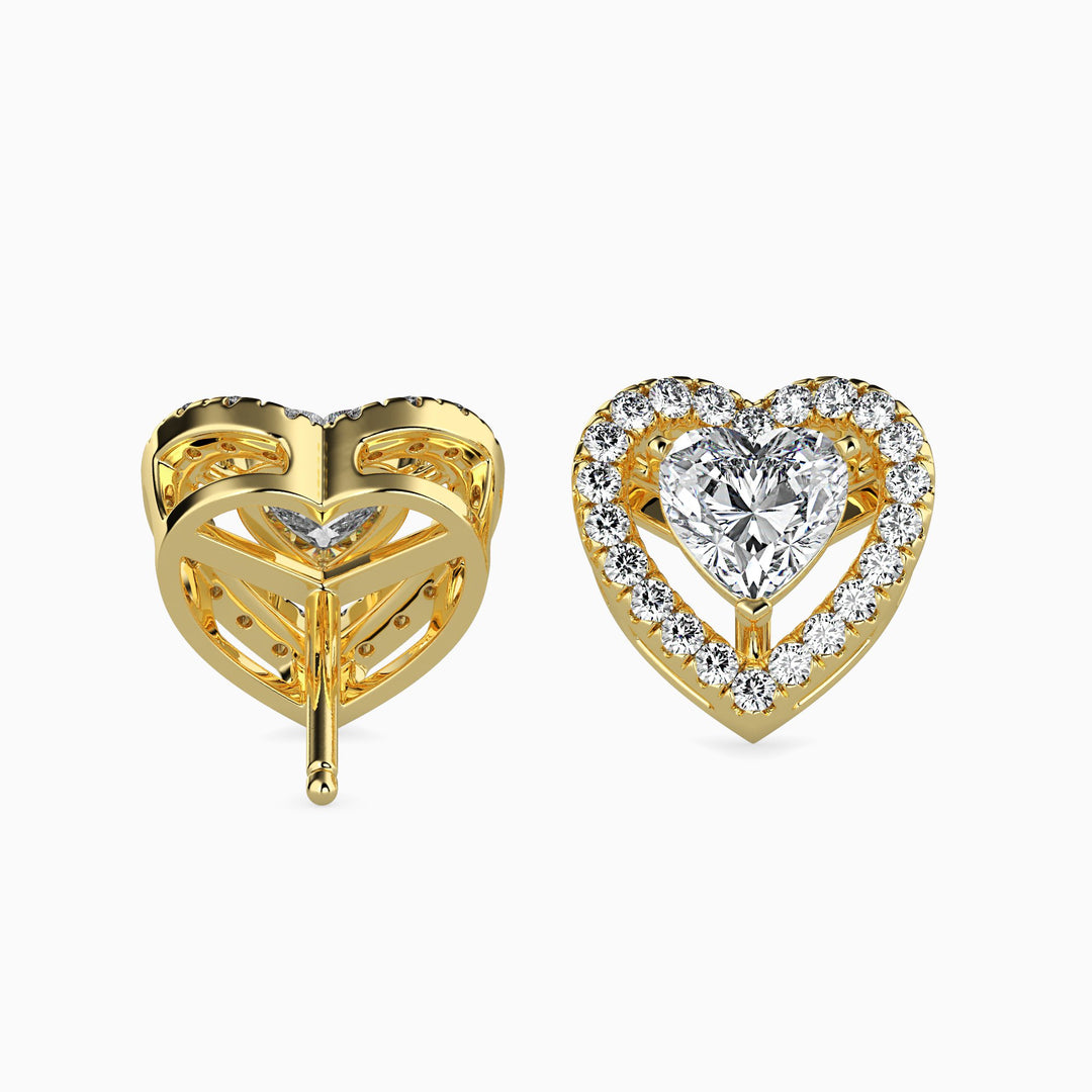 St-Tropez Solitaire Halo Asscher Earrings