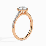 Pia Solitaire Pave Round Ring-Dileti