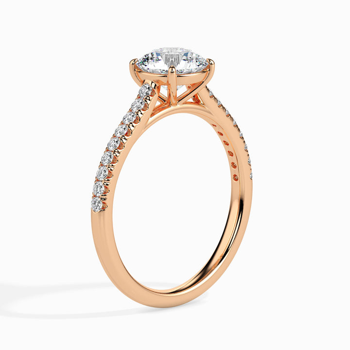 Pia Solitaire Pave Round Ring