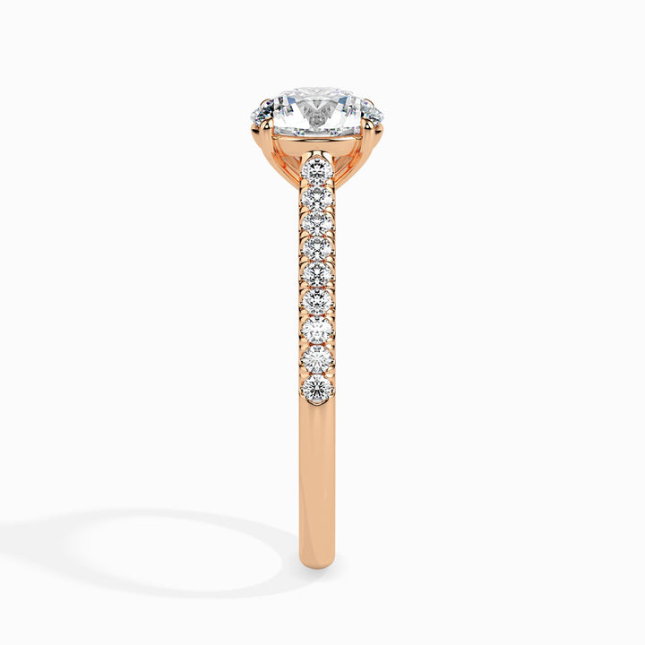 Pia Solitaire Pave Round Ring