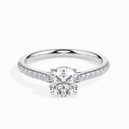 Pia Solitaire Pave Round Setting-Dileti