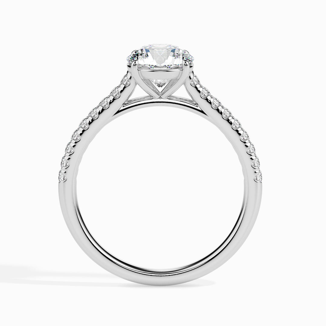 Pia Solitaire Pave Round Ring