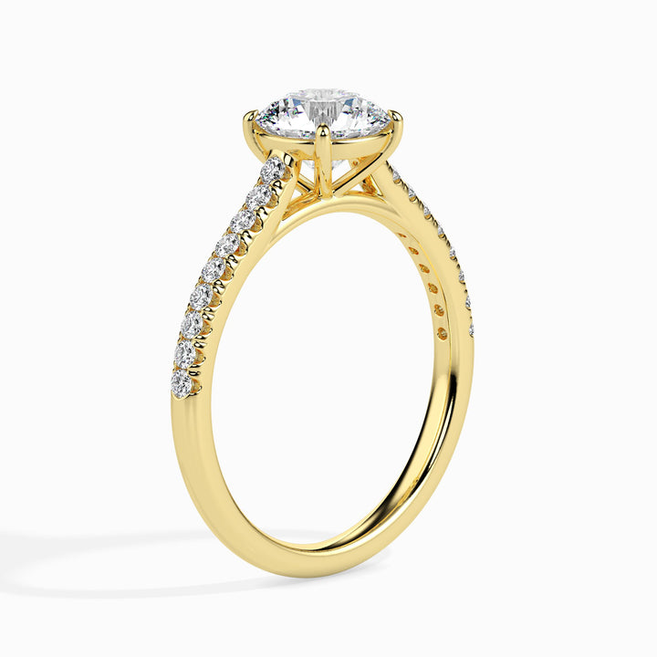 Pia Solitaire Pave Round Ring