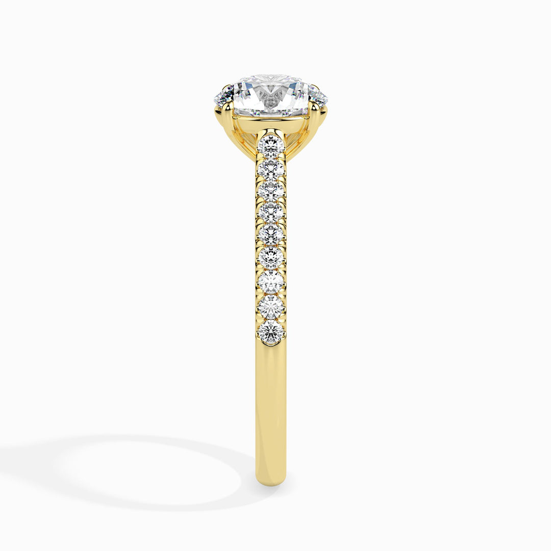 Pia Solitaire Pave Round Ring