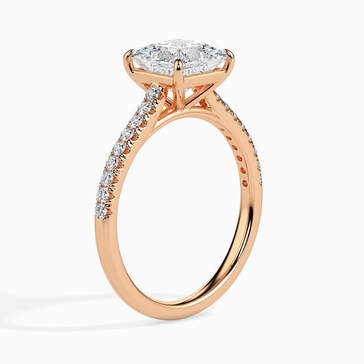 Lucrezia Solitaire Pave Princess Ring