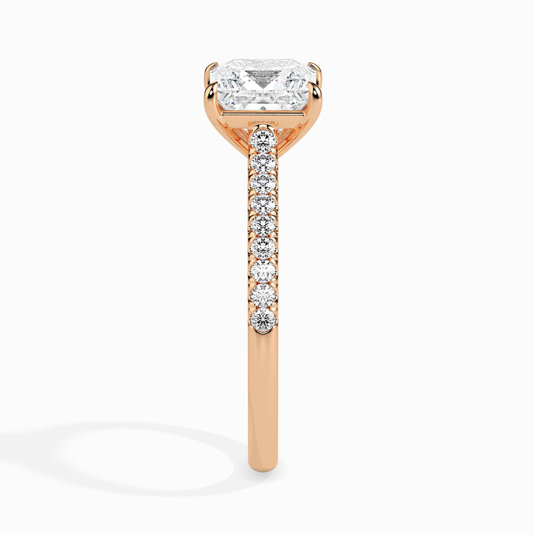 Lucrezia Solitaire Pave Princess Ring