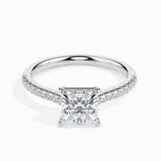 Lucrezia Solitaire Pave Princess Setting-Dileti