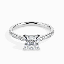 Lucrezia Solitaire Pave Princess Setting-Dileti