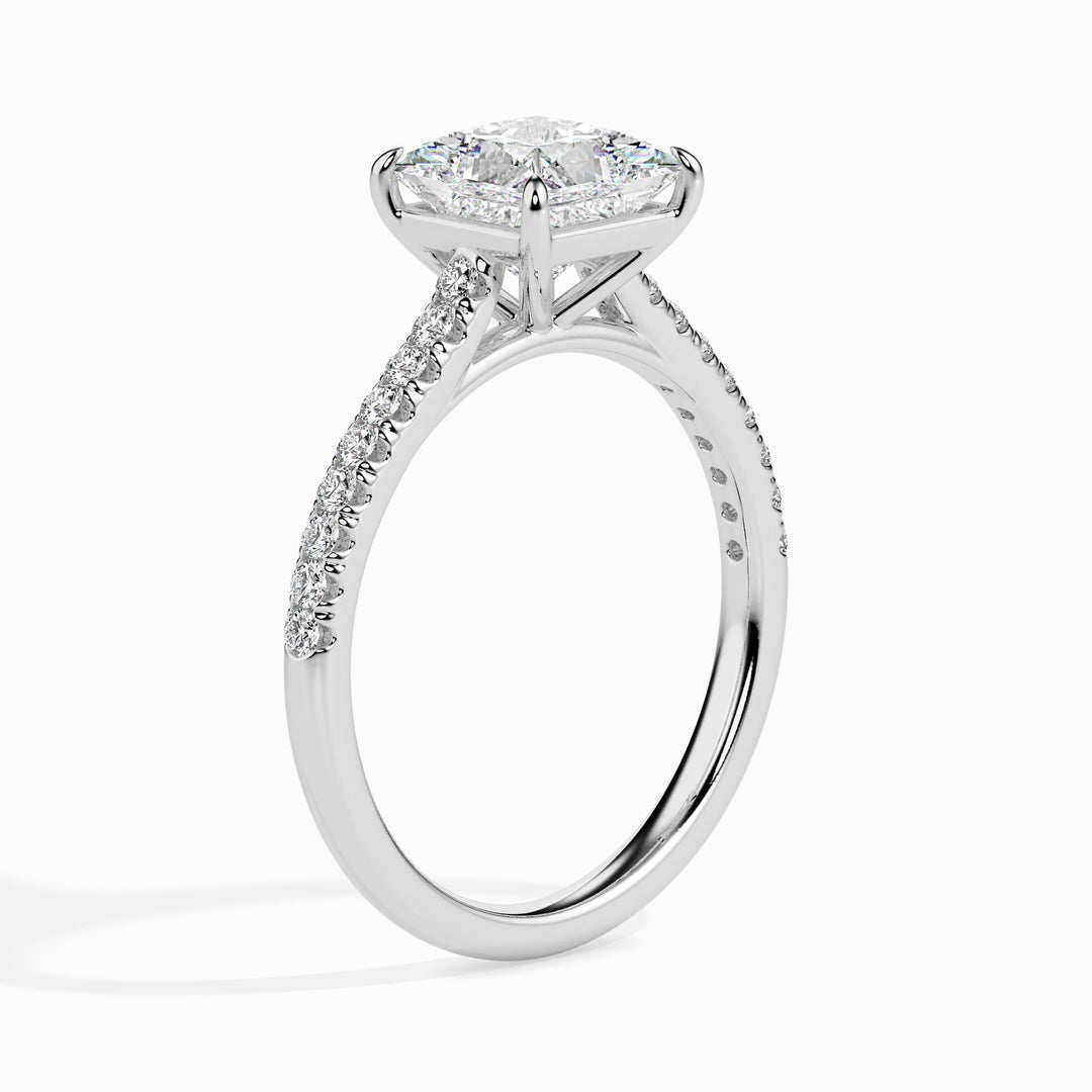 Lucrezia Solitaire Pave Princess Ring