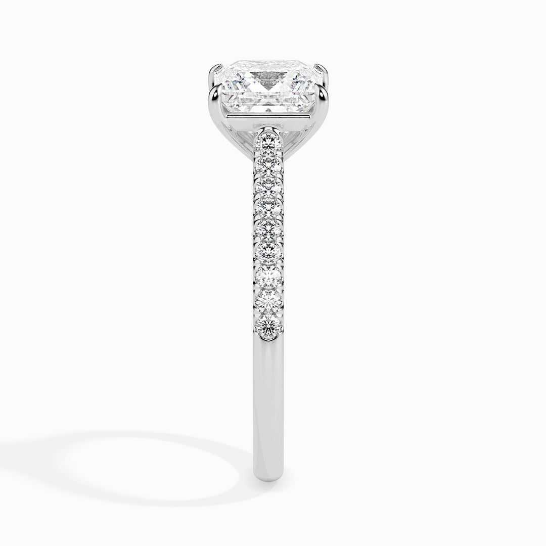 Lucrezia Solitaire Pave Princess Ring