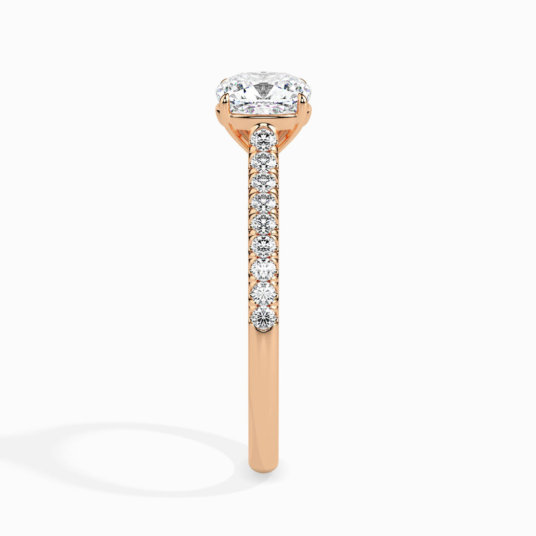 Nina Solitaire Pave Cushion Ring