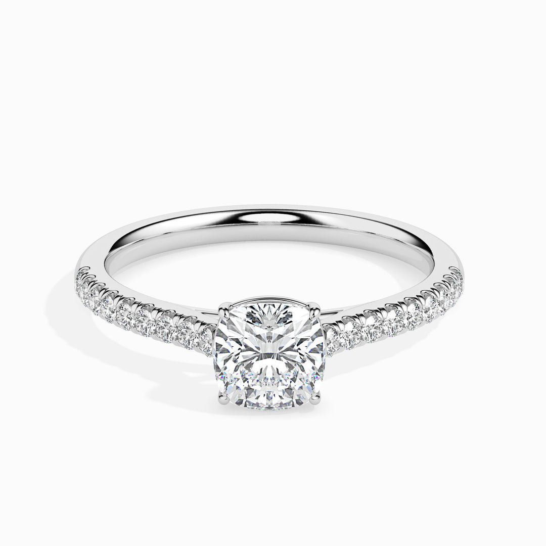 Nina Solitaire Pave Cushion Setting